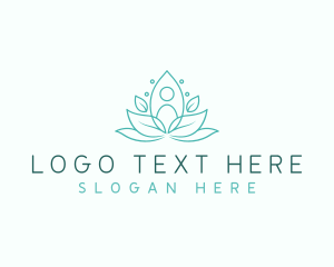 Fitness - Yoga Meditation Leaves logo design