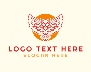 Character - Flying Owl Wing logo design