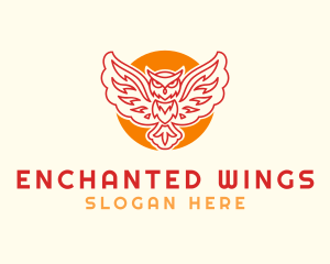 Flying Owl Wing logo design