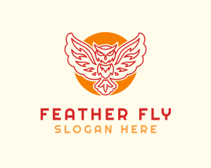 Flying Owl Wing logo design