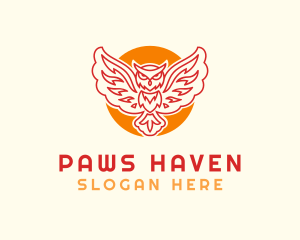 Flying Owl Wing logo design