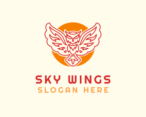 Flying Owl Wing logo design