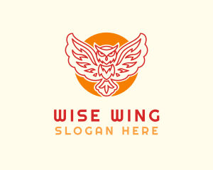 Flying Owl Wing logo design