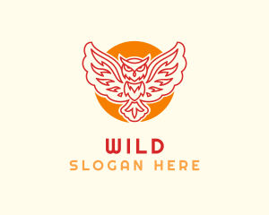 Aviary - Flying Owl Wing logo design