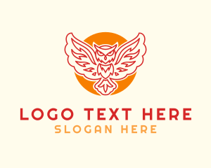 Owl - Flying Owl Wing logo design