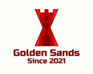 Red Castle Hourglass logo design