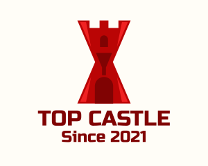 Red Castle Hourglass logo design