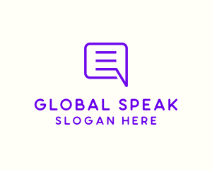 Translation - Chat Box Messaging logo design