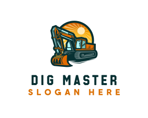 Excavator - Excavation Construction Machine logo design