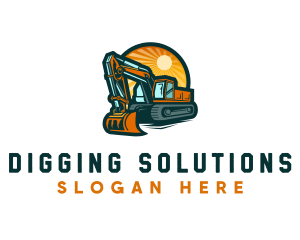 Excavator - Excavation Construction Machine logo design