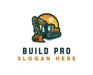 Construction - Excavation Construction Machine logo design