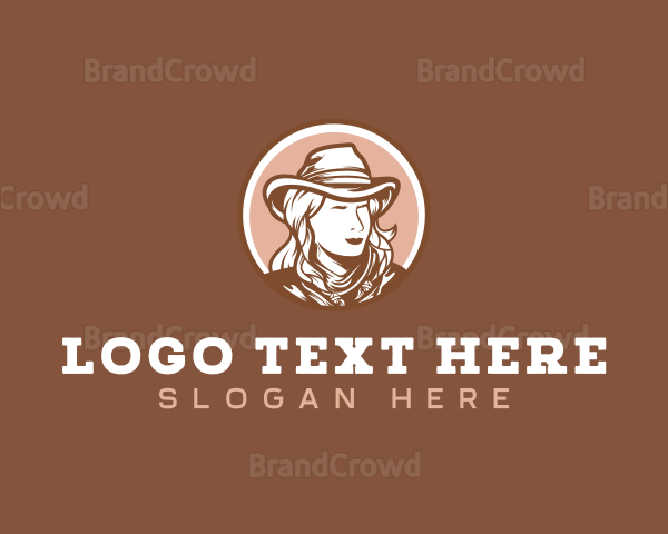 Western Woman Cowgirl Logo