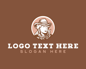 Farm - Western Woman Cowgirl logo design