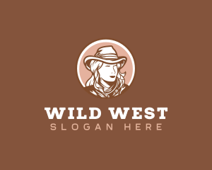 Western Woman Cowgirl logo design