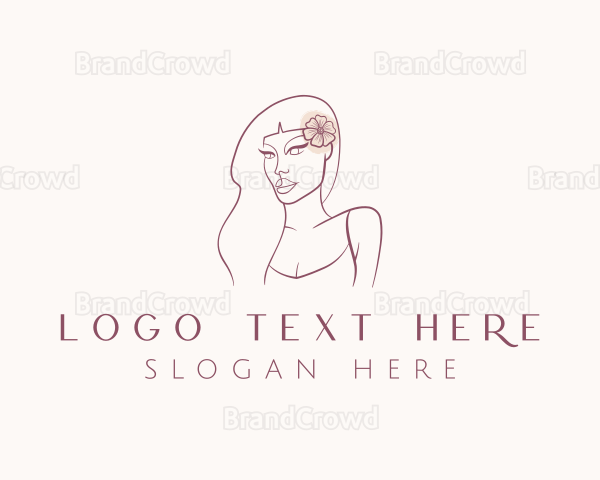Flower Woman Stylist Logo