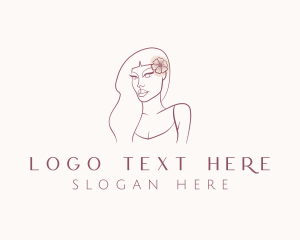 Makeup Artist - Flower Woman Stylist logo design