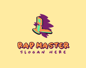 Rap - Graffiti Art Letter L logo design