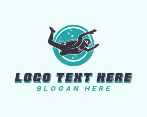 Mountain Biking - Adventure Skydiving Recreation logo design