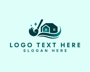Swoosh - House Cleaning Mop logo design