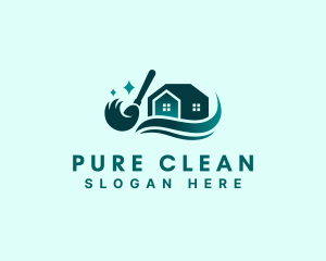 House Cleaning Mop logo design