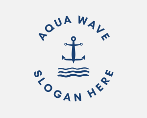 Anchor Ocean Waves logo design