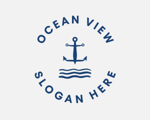 Anchor Ocean Waves logo design