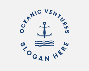 Anchor Ocean Waves logo design