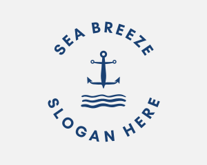 Coastline - Anchor Ocean Waves logo design