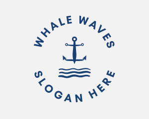 Anchor Ocean Waves logo design