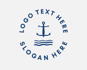 Anchor Ocean Waves Logo