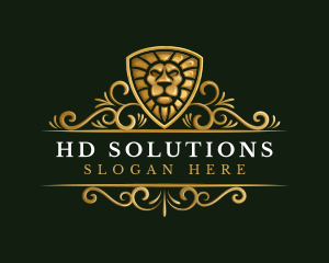 Premium Lion Shield logo design