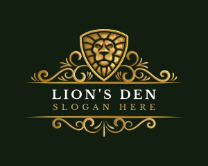 Premium Lion Shield logo design