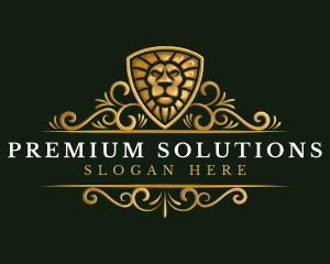 Premium Lion Shield logo design