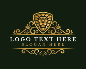 Ornamental - Premium Lion Shield logo design