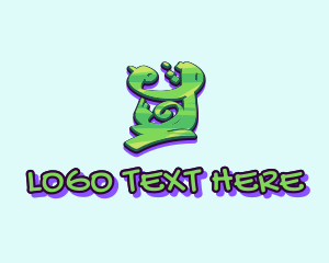 Hiphop - Green Graffiti Art Letter Y logo design