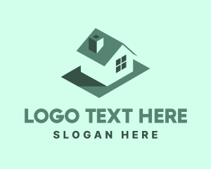 House Painting - Green Real Estate House logo design