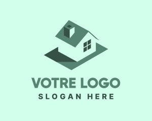 Green Real Estate House logo design