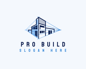 Construction Architect Blueprint logo design