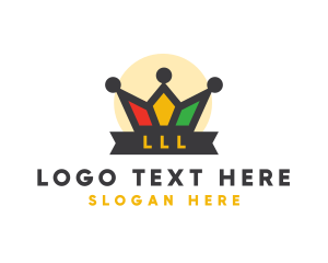 Advertising - Colorful Polygon Crown logo design