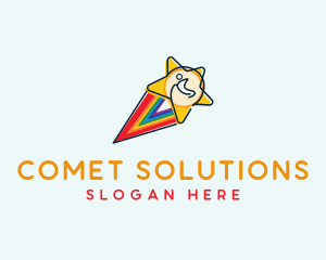 Comet - Star Rainbow Comet logo design