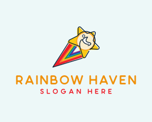 Star Rainbow Comet logo design