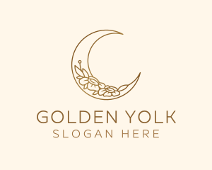 Golden Lunar Flower logo design