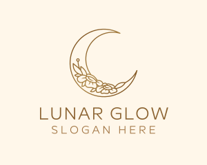 Golden Lunar Flower logo design