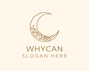 Mystic - Golden Lunar Flower logo design