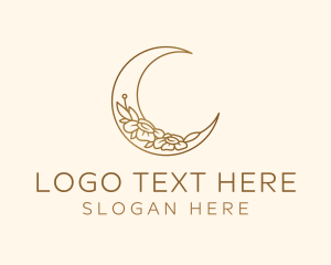 Moonlight - Golden Lunar Flower logo design