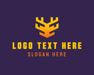 Moose - Digital Tech Antler logo design
