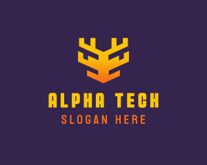 Digital Tech Antler logo design