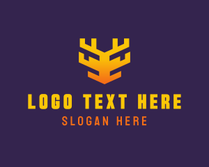 Gradient - Digital Tech Antler logo design