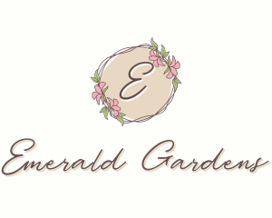 Nature Flower Leaf Wreath logo design