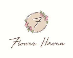 Nature Flower Leaf Wreath logo design